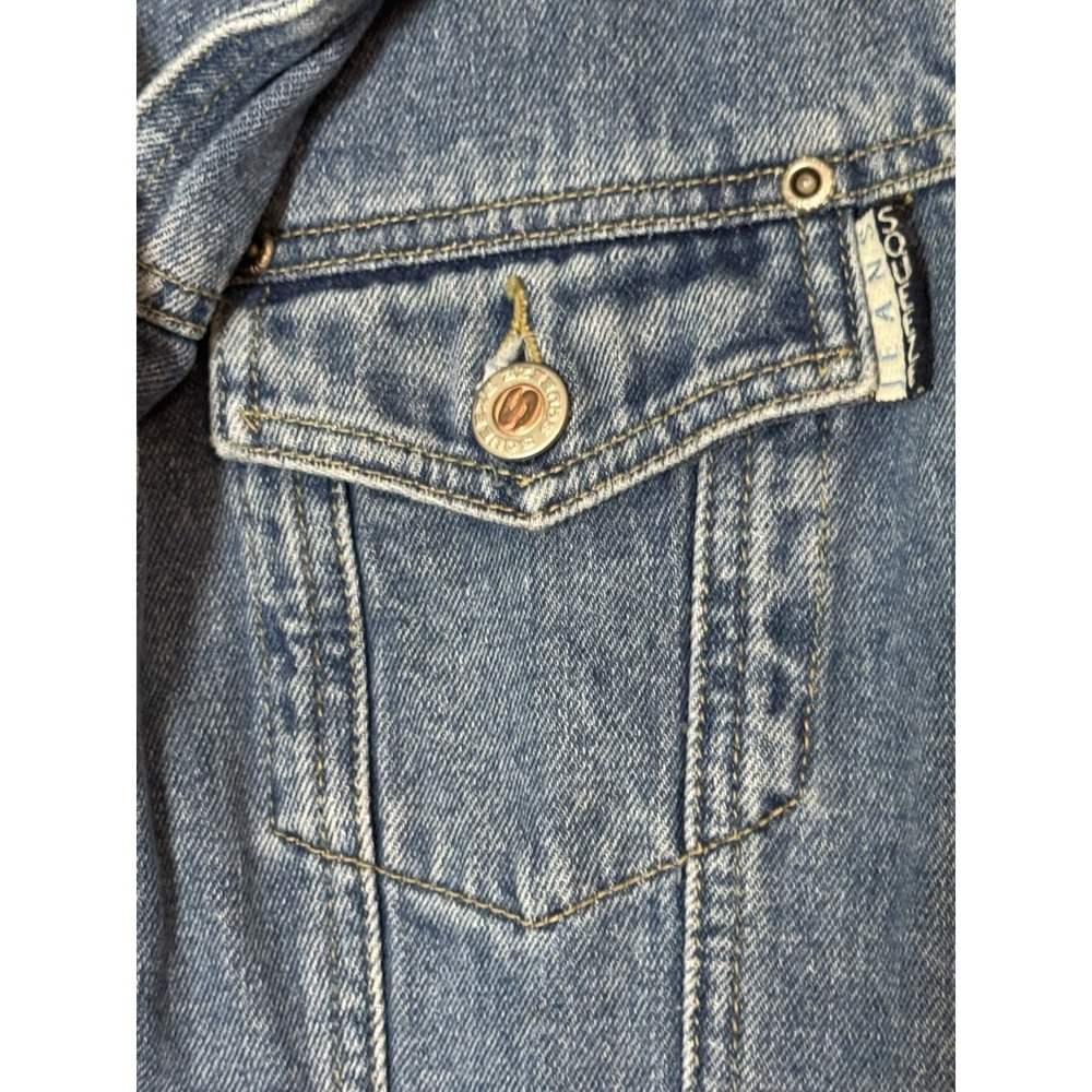 Squeeze Jeans Vintage Full Button Denim Dress Collared Sleeveless 90's Small - Picture 3 of 7